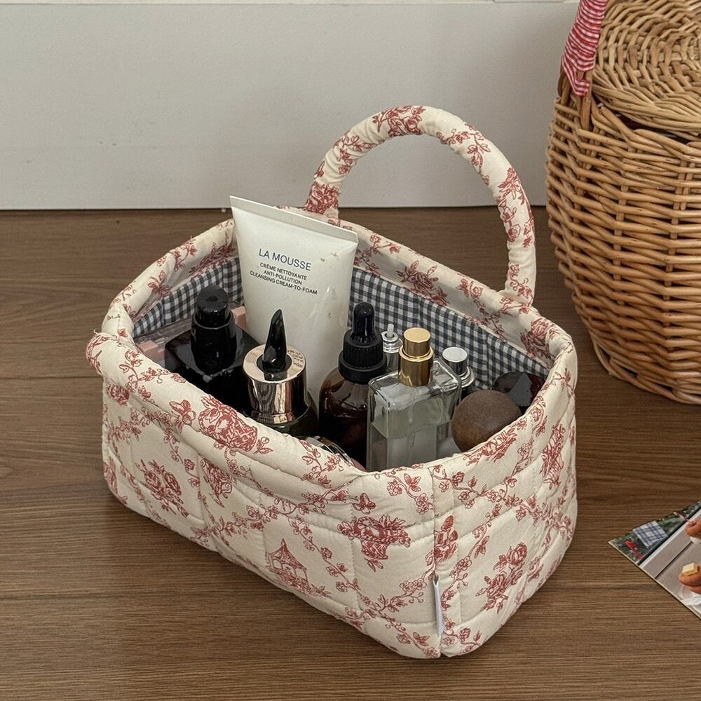 Romantik Seri Tatlı Çiçek Pamuklu Saklama Çantası h5Resim4