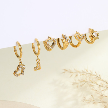 Simple Series Daily Heart Stainless Steel Waterproof Drop Earrings 2