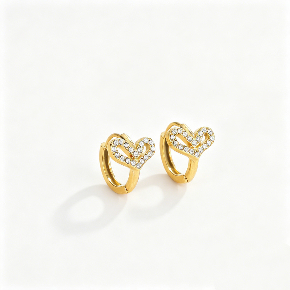 Simple Series Daily Heart Stainless Steel Waterproof Drop Earrings Picture5