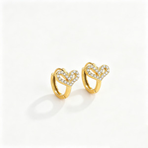 Simple Series Daily Heart Stainless Steel Waterproof Drop Earrings h5 Picture5