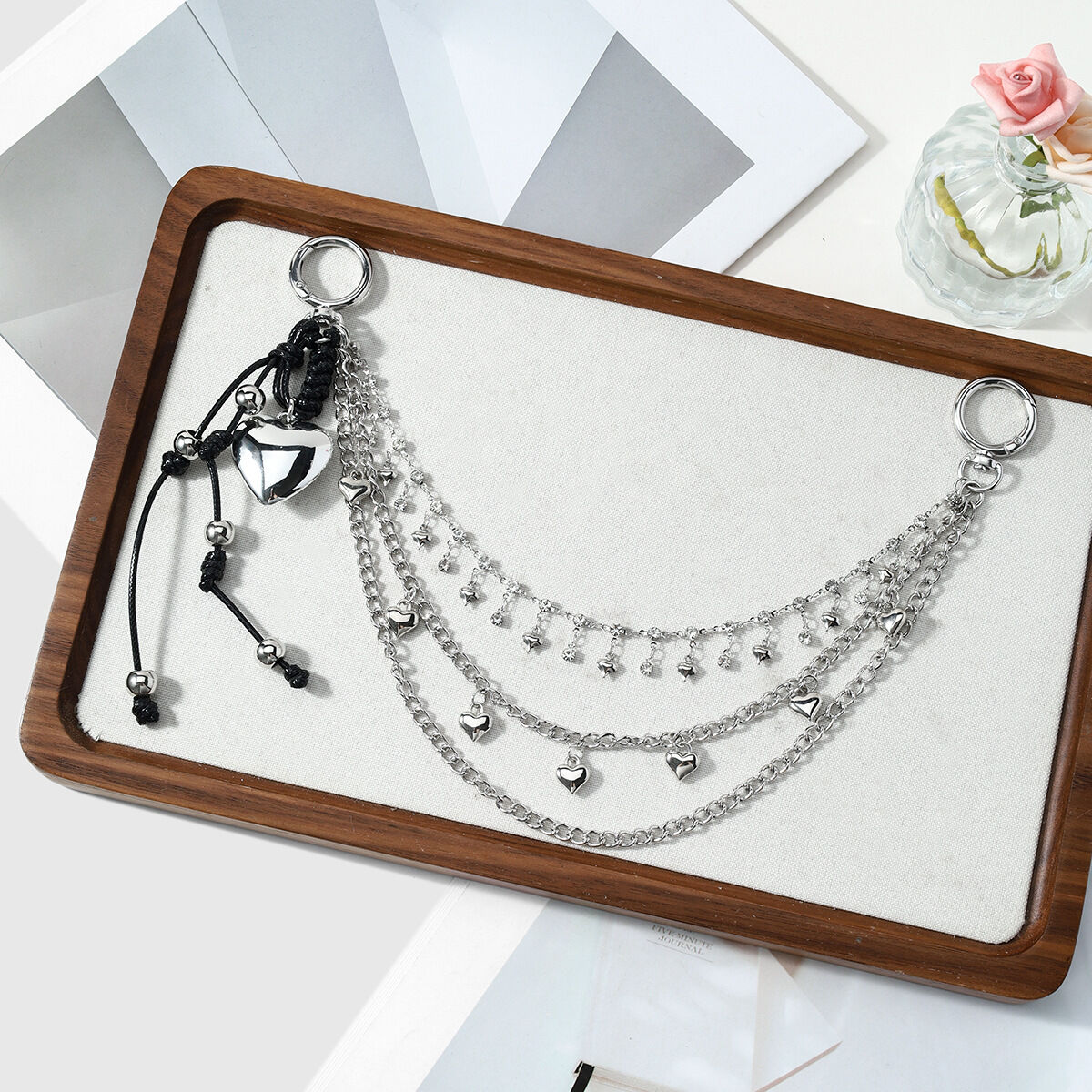 Ciondoli per borse in lega della serie Simple Series Daily Heart Star Chain. 2