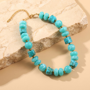 Simple Series Retro Beads Gradient Color Acrylic Women's Beaded Necklaces h5 Picture2