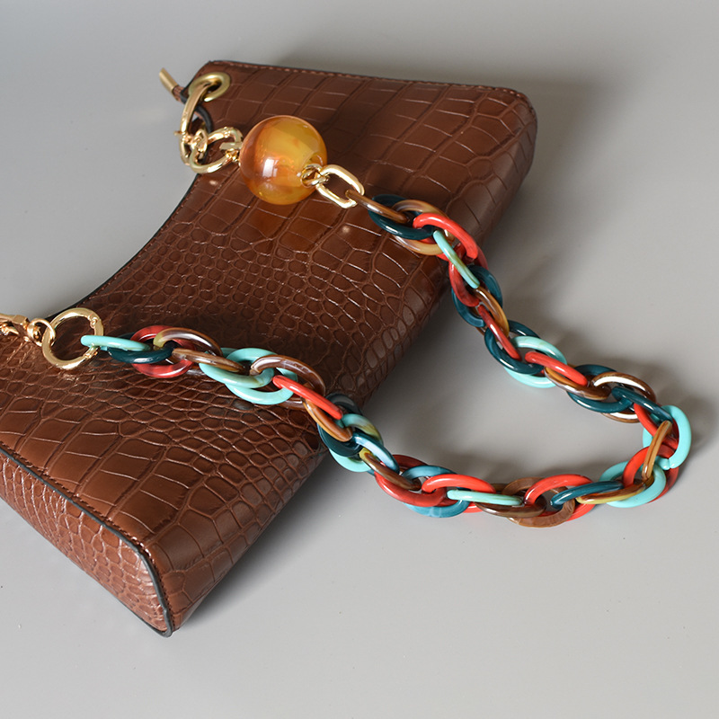Simple Series Retro Mixed Color Chain Gradient Color Acrylic Bag Straps Phone Chain h5Picture2