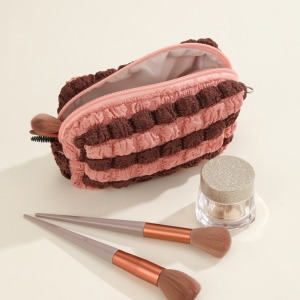 Simple Series Daily Stripe Mixed Color Polyester Makeup Bags h5 Picture2