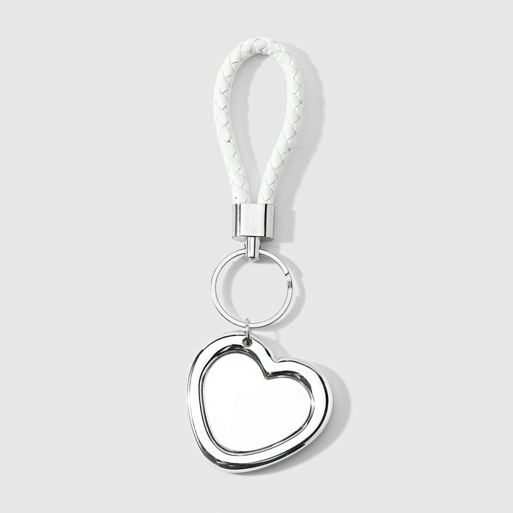 Simple Series Daily Heart Solid Color Leopard Print Acrylic Keychain 