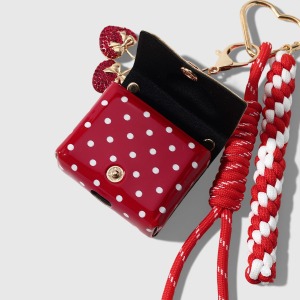 Simple Series Daily Polka Dots Cherry Woven Alloy Bag Charms Earphone Case h5 Picture5