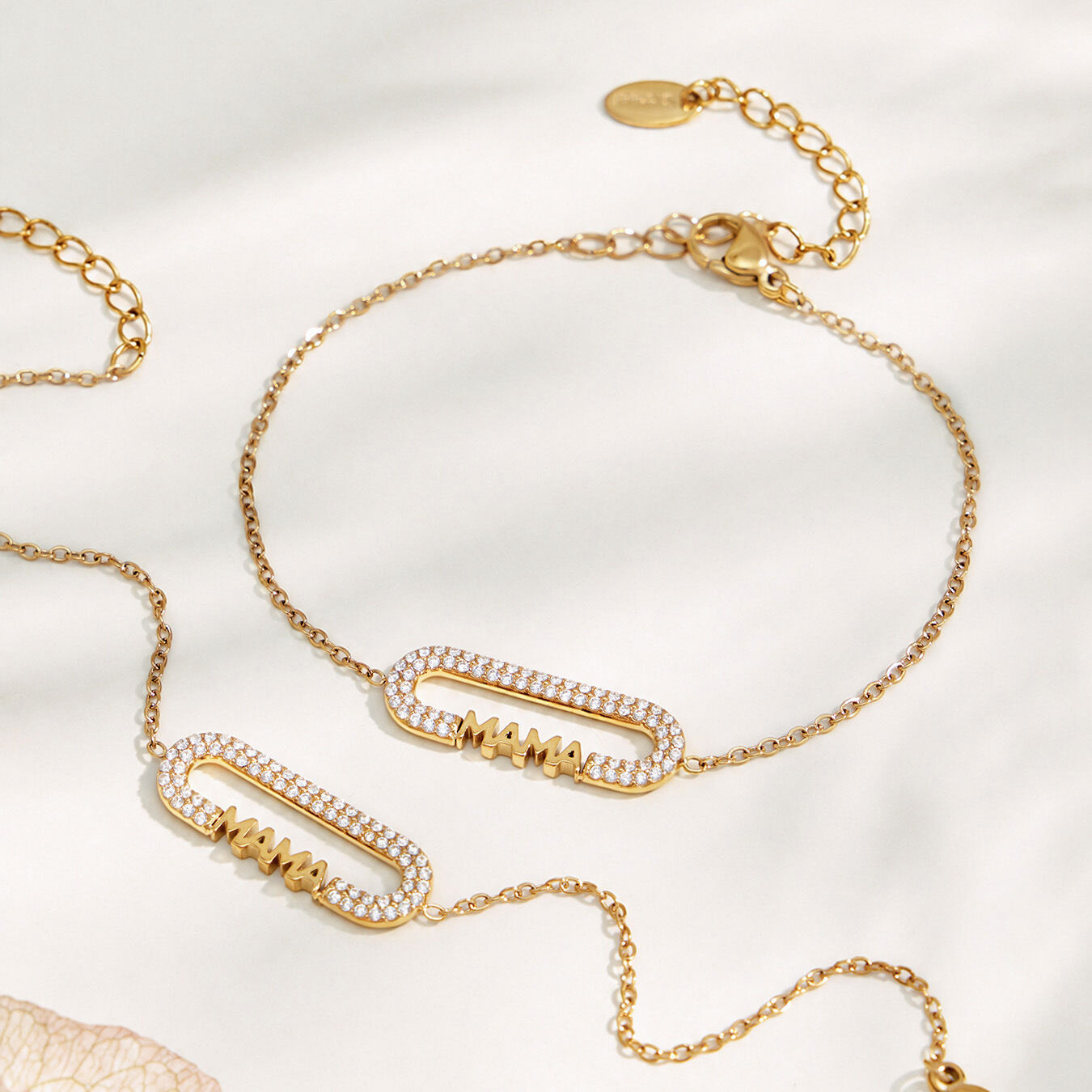 Luxurious Series Elegant Letter Stainless Steel Waterproof   Gold Color  Women's Chain Bracelets h5 Picture3