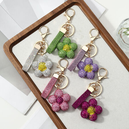 Simple Series Daily Flower Mixed Color Alloy Bag Charms 2