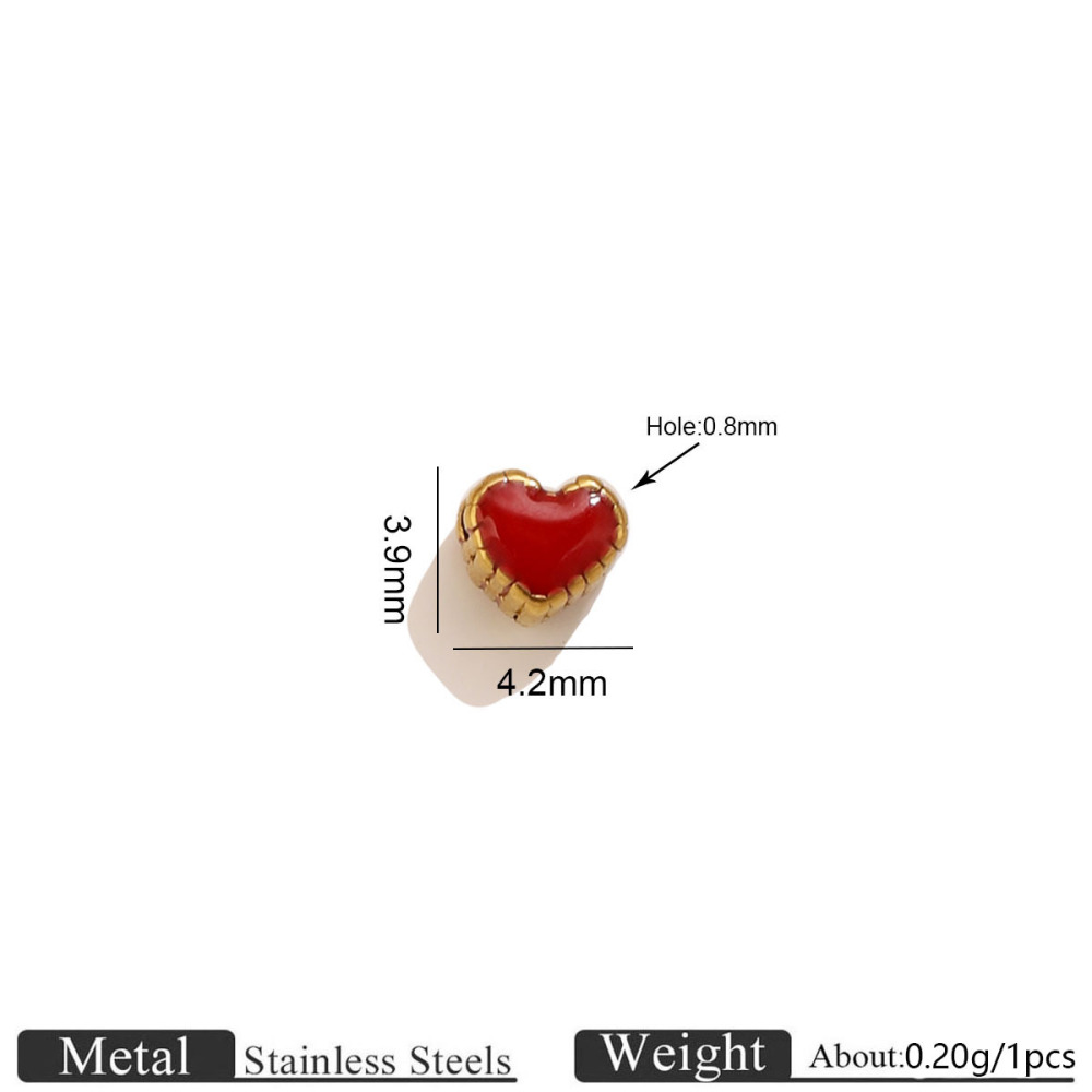 Simple Series Diy Heart Stainless Steel Waterproof Gold Color Beads