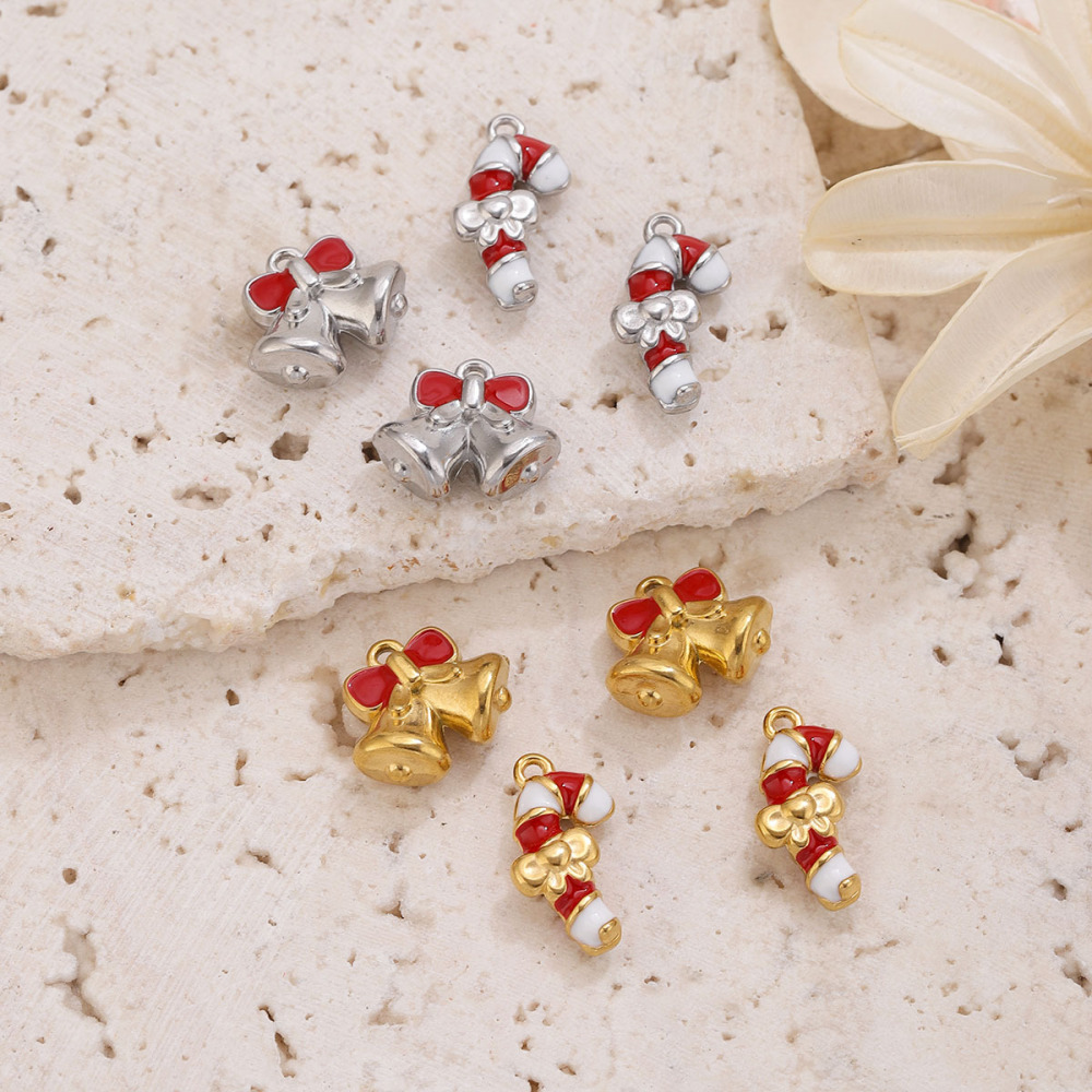 Simple Series Diy Irregular Shape Christmas Stainless Steel Waterproof   Gold Color  Women's Pendants Picture4