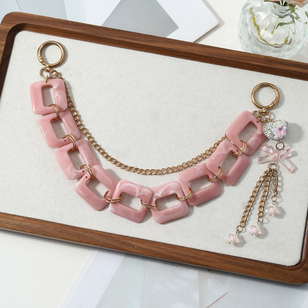 Simple Series Daily Heart Bow Knot Wings Alloy Bag Charms h5Picture4