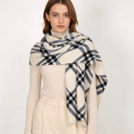 Simple Series Daily Plaid Polyester Winter Scarves