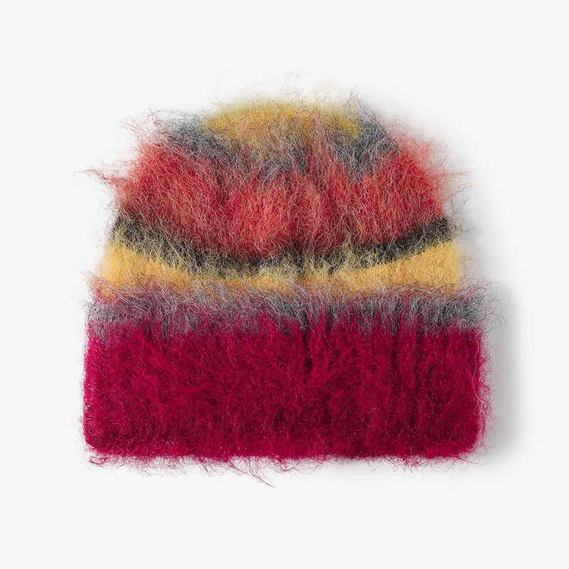 Stripe Wool Polyester Blend Women's Knitted Beanie