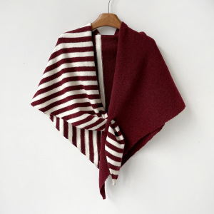 Casual Stripe Mixed Color Wool Polyester Blend Women's Shawls h5