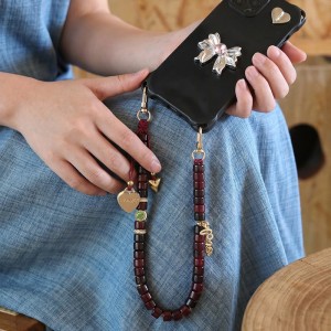 Simple Series Casual Letter Heart Beads Gradient Color Acrylic Phone Chain h5 Picture3