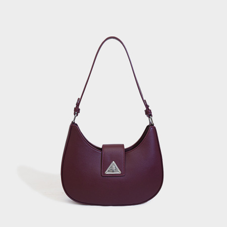 Office Style Metal Hardware Solid Color Pu Women's Shoulder Bags