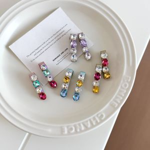 Luxurious Series Retro Mixed Color Geometric Shape Alloy Rhinestone Hair Clips h5 Picture2