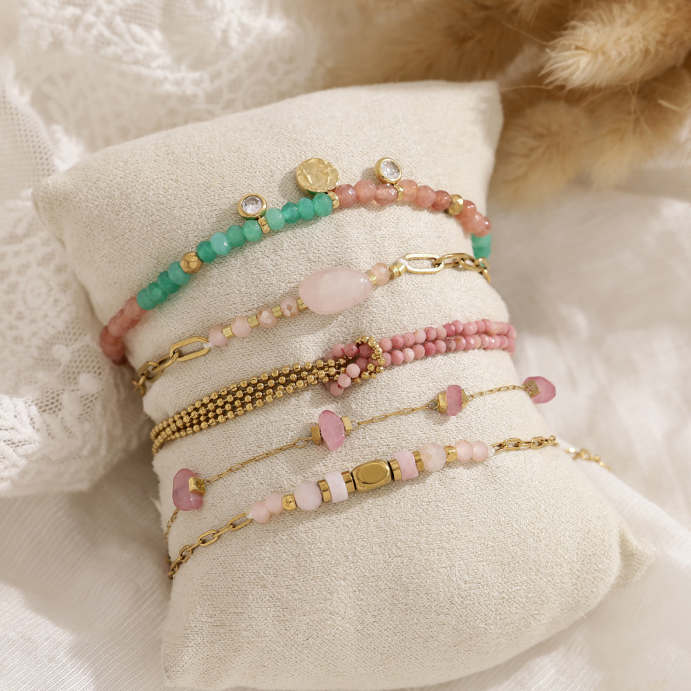 Elegant Beads Natural Stones Gold Color Women's Charm Bracelets Picture3