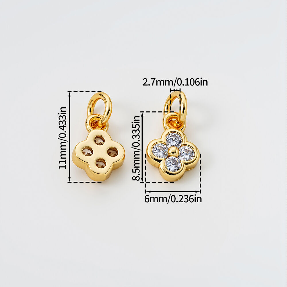 Simple Series Diy Clover Copper Gold Color Women's Pendants h5Picture5