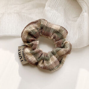 Simple Series Daily Solid Color Plaid Polyester Scrunchies h5