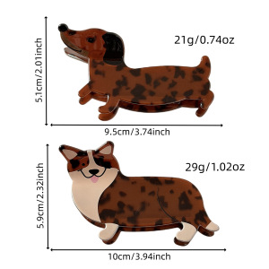 Simple Series Cute Animal Dachshund Acrylic Hair Claws h5 Picture3