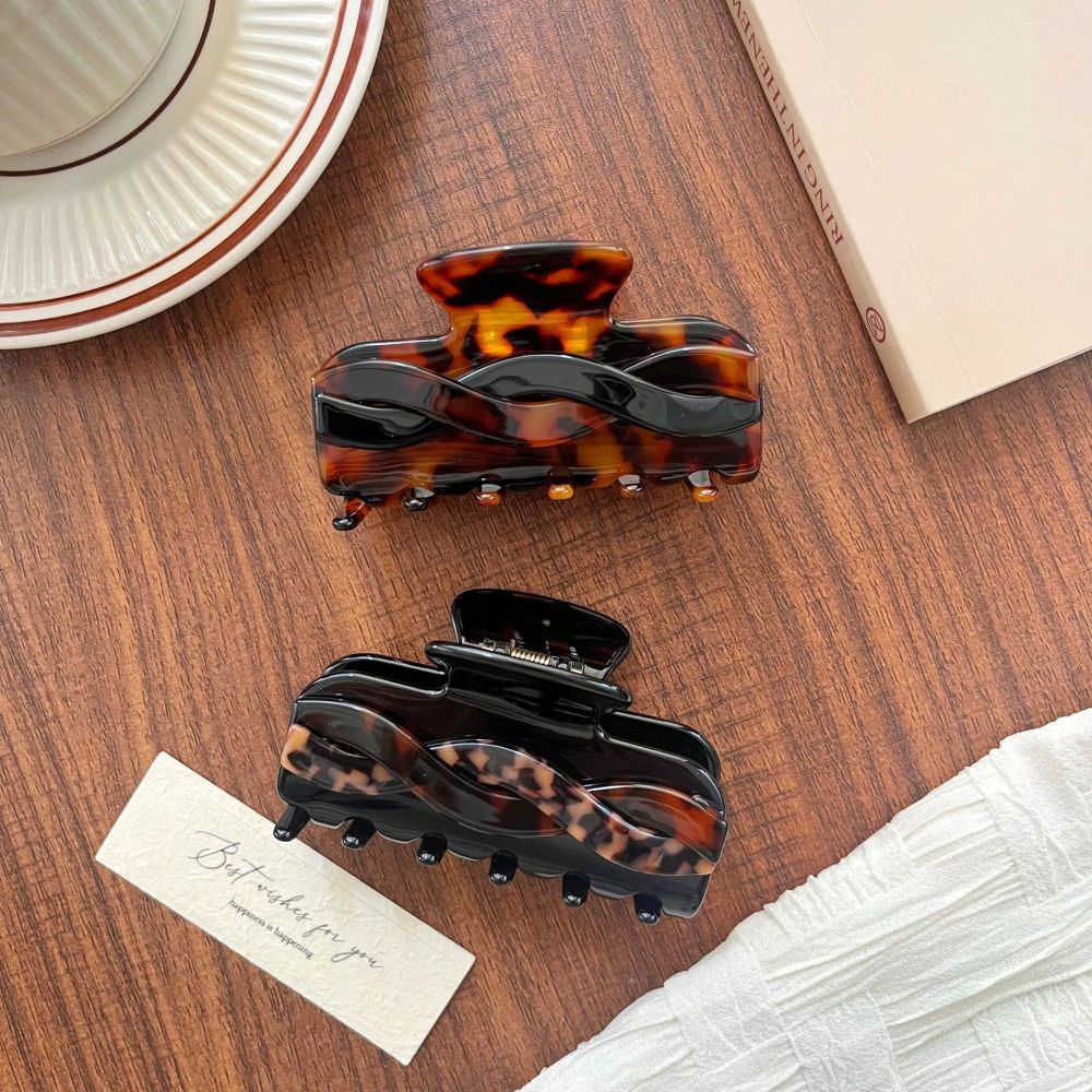 Simple Series Retro Leopard Print Lines Acetate Hair Claws Picture2