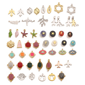 Simple Series Diy Irregular Shape Figure Stainless Steel Waterproof   Gold Color  Women's Pendants h5 Picture4