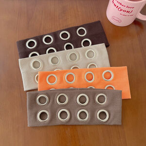Simple Series Casual Solid Color Rivet Polyester Hair Bands h5 Picture3