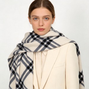Simple Series Daily Plaid Polyester Winter Scarves h5 Picture4