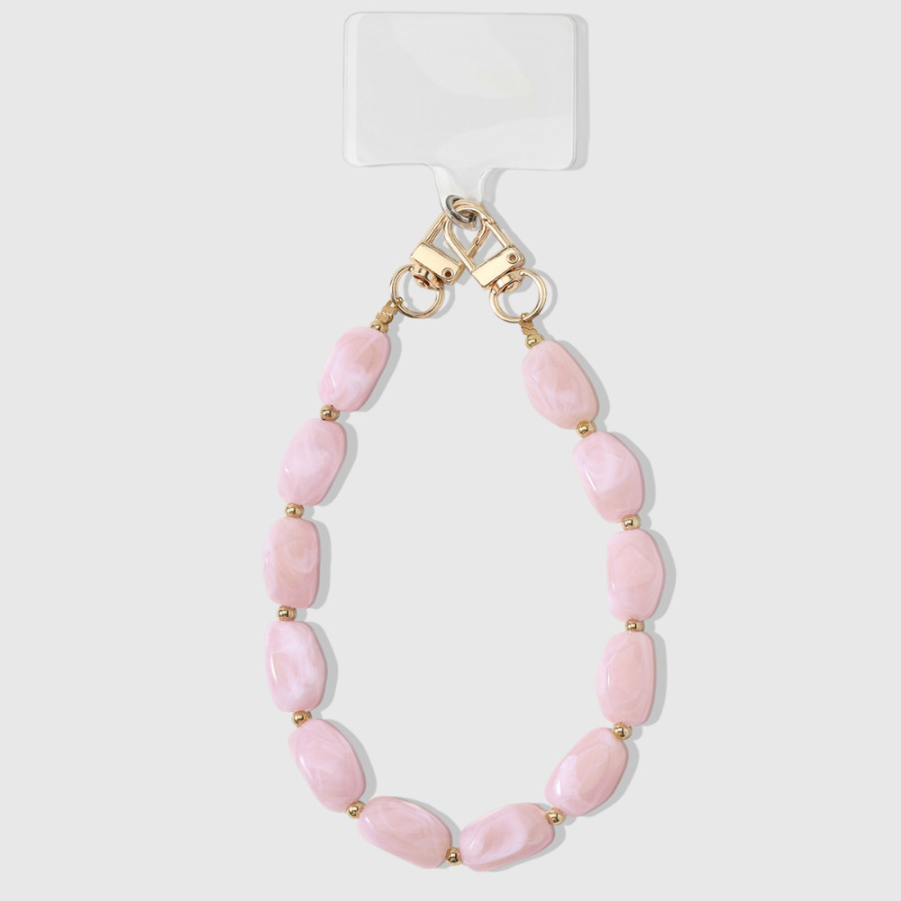 Simple Series Daily Irregular Shape Beads Alloy Phone Chain 