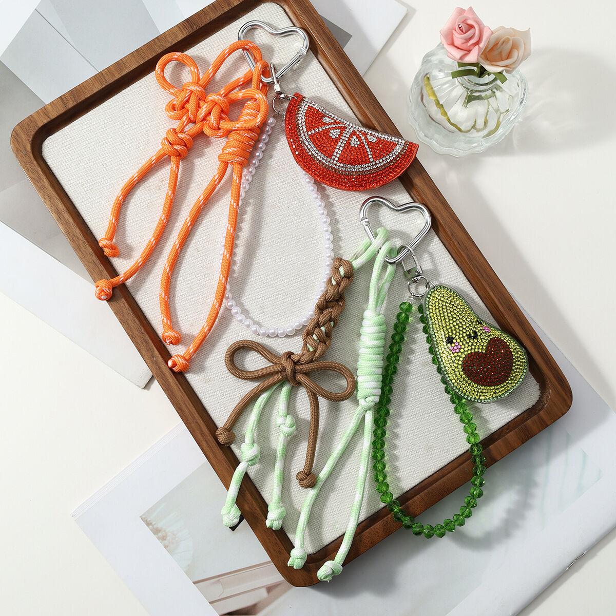 Llaveros Sencillos De Aleación Con Dibujos Animados De Frutas Para Bolsos, De La Serie Daily Fruit h5 Imagen5