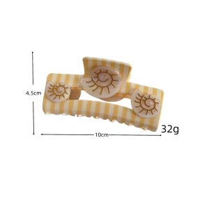 Simple Series Casual Oceanic Style Stripe Shell Starfish Acetate Rhinestone Hair Claws h5 Picture5