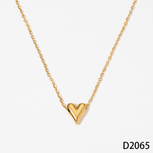 Simple Heart Stainless Steel Waterproof Gold Color Women's Pendant Necklaces h5