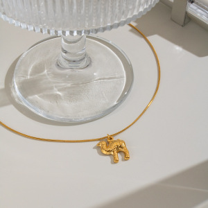 Animal Shape Pendant Stainless Steel Waterproof Gold Color Necklaces h5 Picture3
