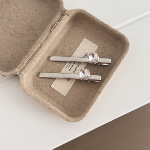 Simple Series Elegant Heart Solid Color Alloy Rhinestone Hair Clips h5 