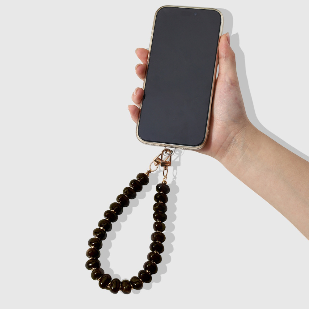 Simple Series Daily Solid Color Beads Alloy Phone Chain h5Picture3