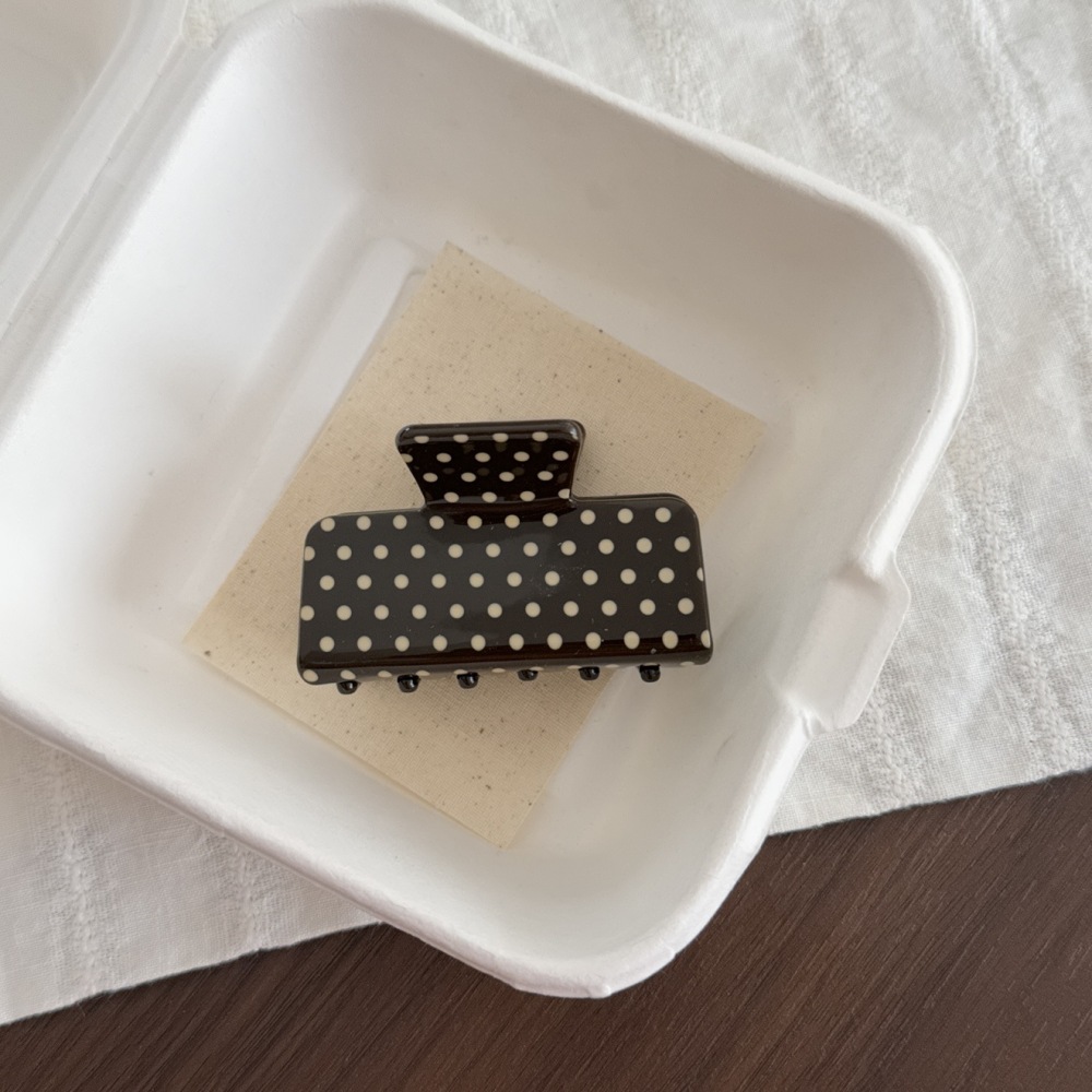 Simple Series Retro Solid Color Polka Dots Pvc Hair Claws