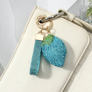 Luxurious Series Cute Fruit Solid Color Alloy Rhinestone Keychain h5 Picture4