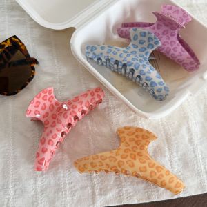 Simple Series Daily Solid Color Leopard Print Pvc Hair Claws h5 Picture3