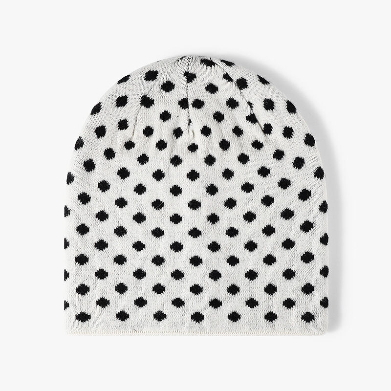 Simple Series Polka Dots Wool Polyester Blend Women's Knitted Beanie