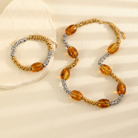 Simple Series Punk Irregular Shape Twist Stainless Steel Waterproof Gold Color Women's Chain Bracelets 2