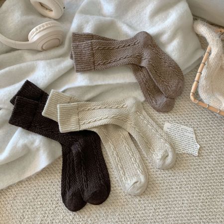 Lichte veerkrachtige basic sokken tot halverwege de kuit in effen kleur 2
