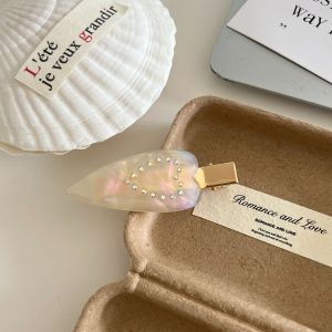 Simple Series Daily Heart Leopard Print Gradient Color Acetate Rhinestone Hair Clips h5