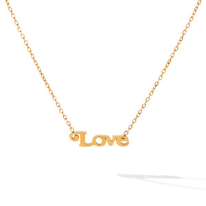 Letter Shape Stainless Steel Waterproof Gold Color Women's Pendant Necklaces h5 Picture6