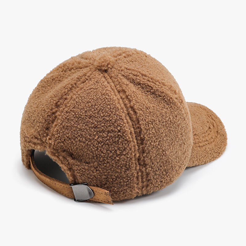 Simple Solid Color Sherpa Baseball Cap h5Picture4