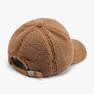 Simple Solid Color Sherpa Baseball Cap h5 Picture4