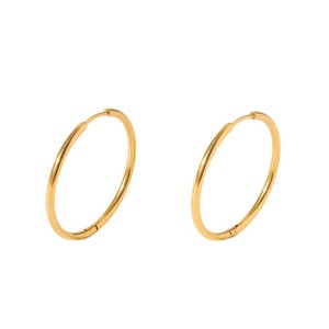 Simple Series Daily Stainless Steel Waterproof   Gold Color  Women's Hoop Earrings h5 Picture5