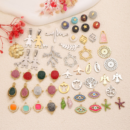 Simple Series Diy Irregular Shape Figure Stainless Steel Waterproof   Gold Color  Women's Pendants