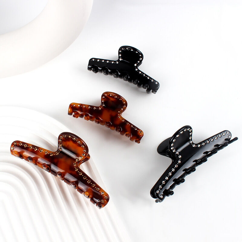 Simple Series Retro Leopard Print Acetate Rhinestone Hair Claws h5Picture3