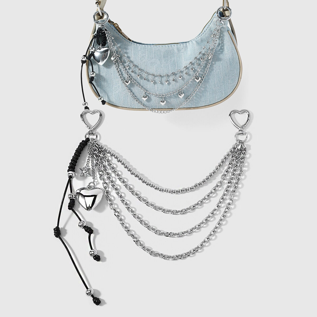 Ciondoli per borse in lega della serie Simple Series Daily Heart Star Chain.